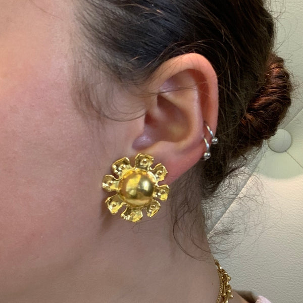 Jean Mahie Gold Sun Earrings