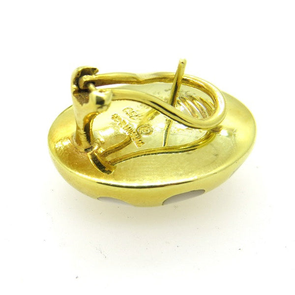 Angela Cummings For Tiffany & Co Gold Positive Negative Mother of Pearl Earrings
