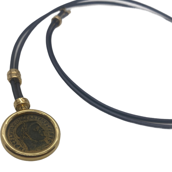 Bulgari Monete Ancient Coin Gold Pendant Necklace