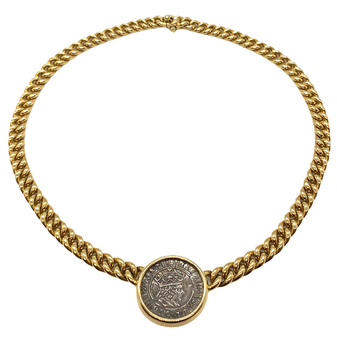 Bulgari Monete Collection Ancient Coin Gold Necklace