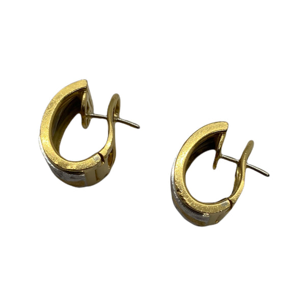 Michael Bondanza Gold Platinum Huggies Earrings