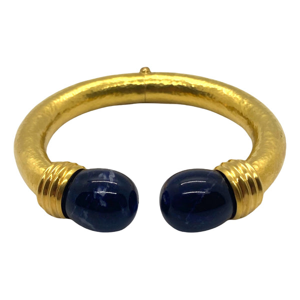 Ilias Lalaounis Gold Sodalite Cuff Bracelet