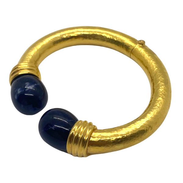 Ilias Lalaounis Gold Sodalite Cuff Bracelet