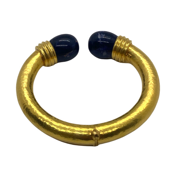 Ilias Lalaounis Gold Sodalite Cuff Bracelet