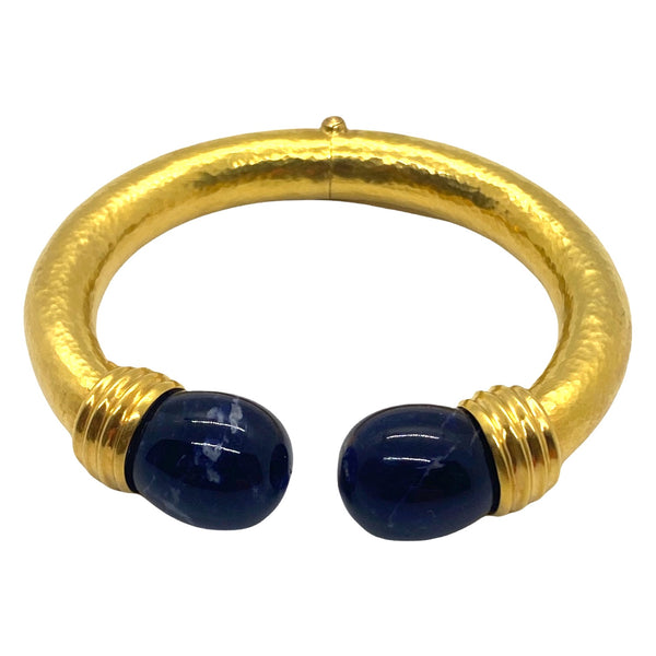 Ilias Lalaounis Gold Sodalite Cuff Bracelet