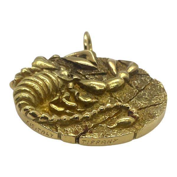 1970s Tiffany & Co Gold Scorpio Zodiac Charm Pendant