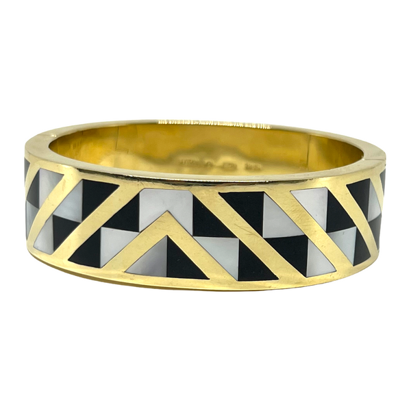 Tiffany & Co. Angela Cummings Gold Gemstone Inlay Bangle Bracelet