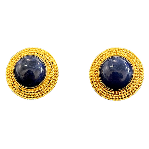 Ilias Lalaounis Gold Sodalite Earrings