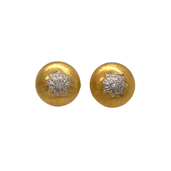 Mario Buccellati Macri Gold Diamond Button Earrings