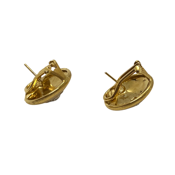 Mario Buccellati Macri Gold Diamond Button Earrings