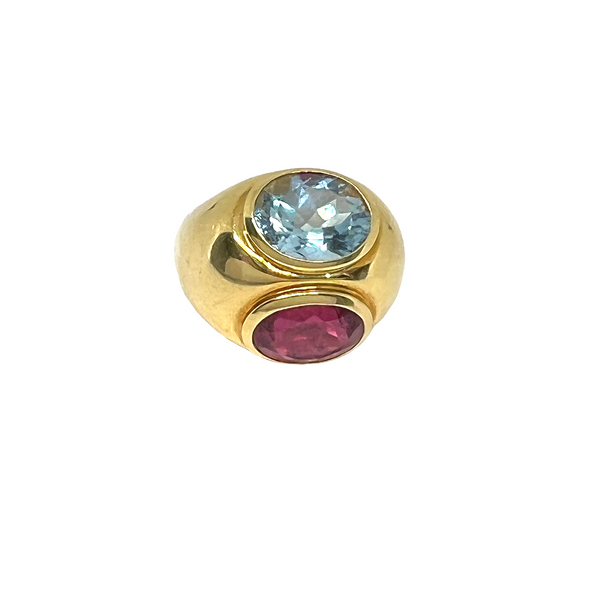 Tiffany & Co Paloma Picasso Gold Tourmaline Aquamarine Ring