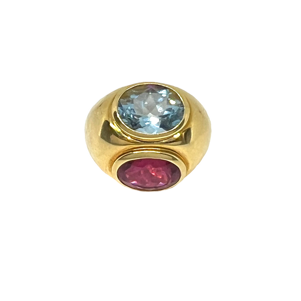 Tiffany & Co Paloma Picasso Gold Tourmaline Aquamarine Ring