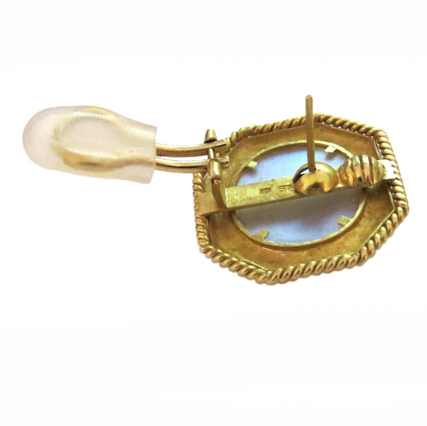 Elizabeth Locke Gold Venetian Glass Intaglio Earrings