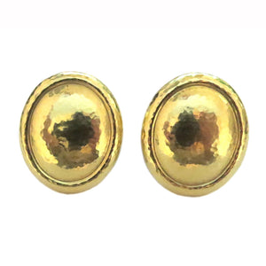De Vroomen Gold Oval Earrings