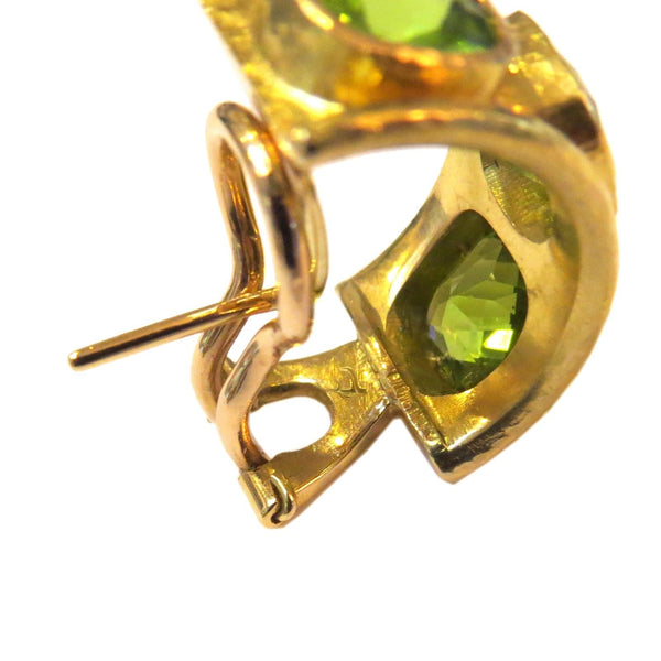 Elizabeth Locke Gold Large Peridot Flat Hoop Earrings