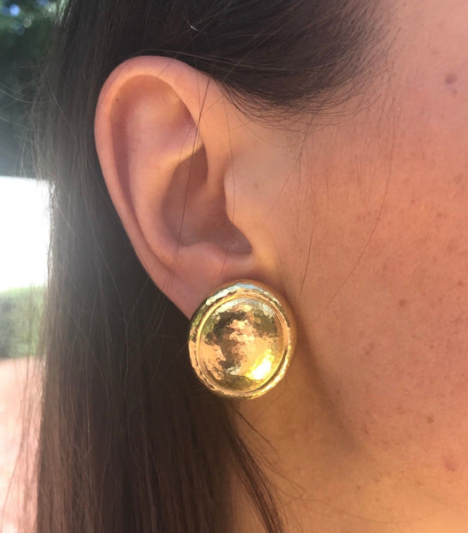 De Vroomen Gold Oval Earrings