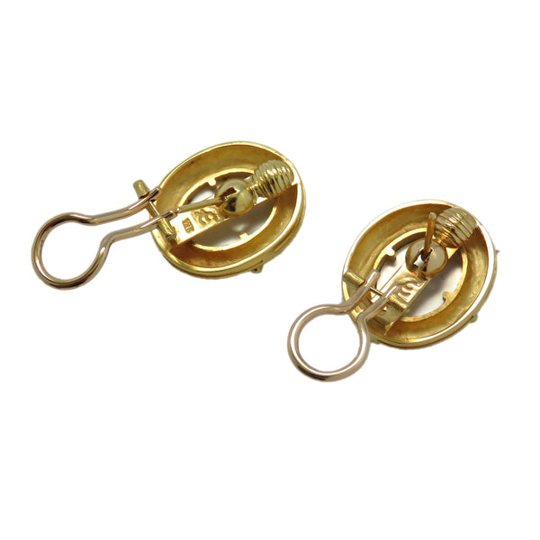 Elizabeth Locke Gold Venetian Glass Intaglio Earrings